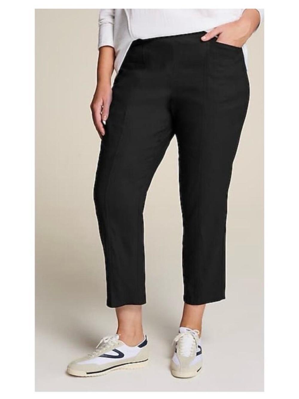 j.jill Linen Stretch Angled Pocket Slim Leg Pants black size small S